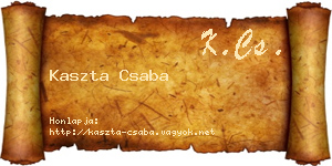 Kaszta Csaba névjegykártya