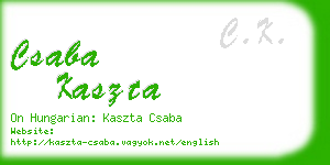 csaba kaszta business card